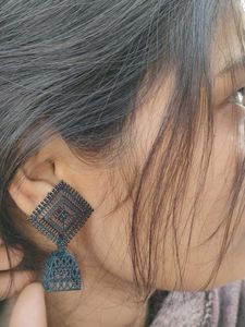 Black Jhumka Earrings