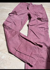 ZARA pink Cargo Jeans