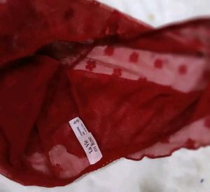 Sheer Red Floral Briefs