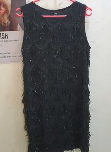 💥Shein Party Wear Sparkly Black Sleeveless Dress