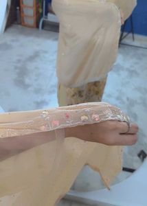 Barik work and light weight suit sort palazo duppa