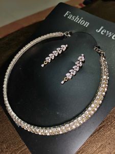 Silver Choker & Earring Set