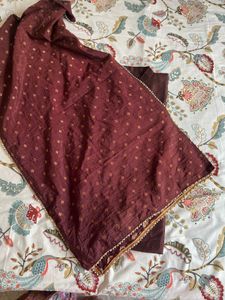 Embroidered Kurta with Dupatta- Margin available