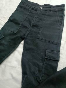 Black Cargo Jeans