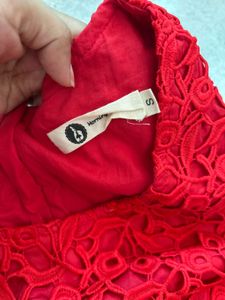Elegant Red Lace Mini Dress