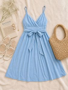 🩵Sky Blue Tie-Back Sundress