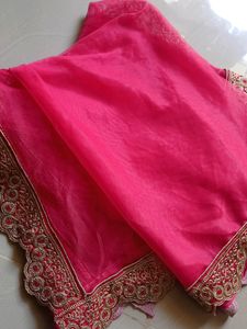 Beautiful Net Chunni With Heavy Embroidered Lace