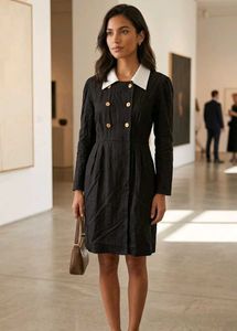 Chic Black Double-Breasted Dress