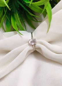 pure silver Rose Quartz Ring