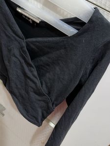 Stylish Black Wrap Crop Top
