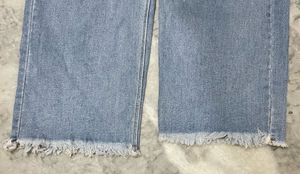 Light Wash Ripped Wide Leg Jeans