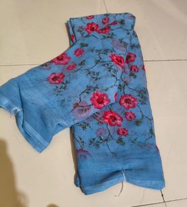 Beautiful Blue Floral Saree
