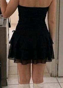 y2k Chic Black Strapless Mini Dress
