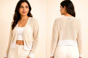 🔥BUY 1, GET 1 FREE🔥Sheer Knit Cropped Cardigan