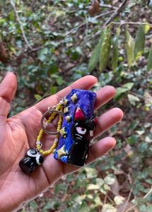 Handmade Black Cat lighter case with Keychain