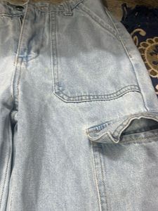 Light Wash Cargo Jeans