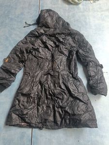 Stylish Black Padded Coat with Hood