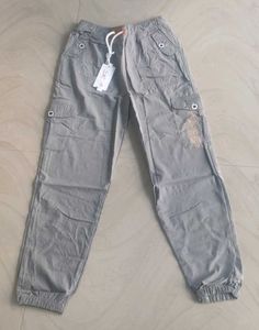 Boys Grey Cargo Pants - New