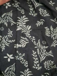 Black Floral Print V-Neck Top