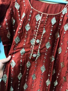 Embroidered Brown Dupatta