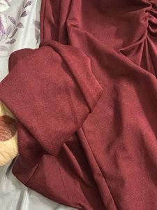 Burgundy Ruched Sequin Dress