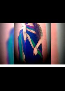 Elegant Grey Saree with Striped Pattern