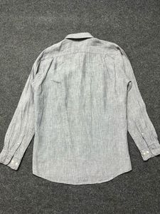 Uniqlo Light Gray Linen Long Sleeve Shirt