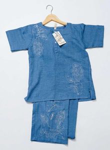 kot sutt Blue Embroidered Kurta and Pant Set