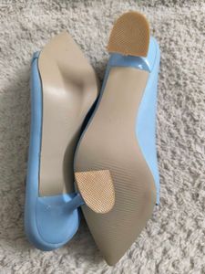 👠Sky Blue Chain Pointed Toe Stilettos-Unused