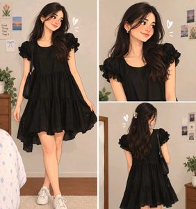 Chic Black Tiered Mini Dress