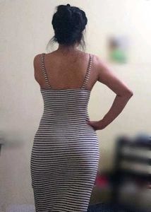 Striped Sleeveless Midi Dress
