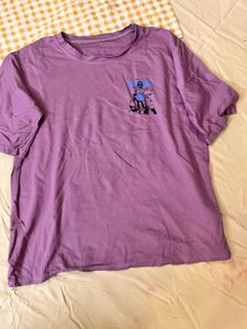 Purple Graphic Print T-shirt