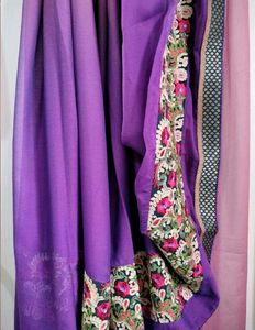 Purple Saree With Blouse Piece