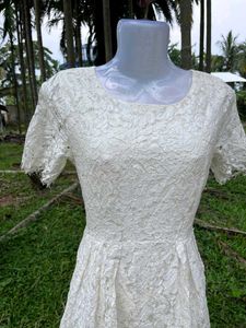 Elegant White Lace Dress