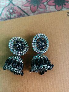 Stunning Black Jhumka Earrings