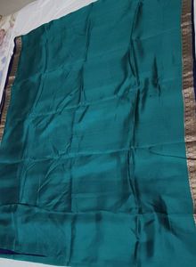 Elegant Blue &amp; Teal Embroidered Silk Saree