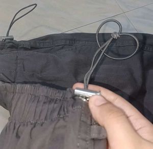 adjustable grey parachute pants