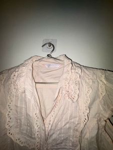 Elegant Lace Trimmed Blouse