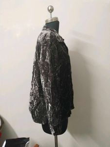 Crushed Velvet Button-Down Shirt