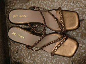Stylish Gold Braided Sandals