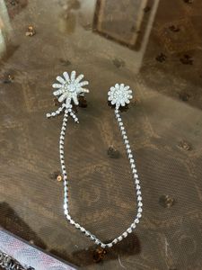 Floral Rhinestone Saree Brooch Or Blouse Back Pin