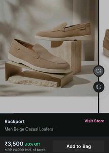 Men's Biege Leather Suede Loafers