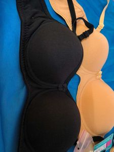 Comfortable Black &amp; Nude Bras - Pack of 2