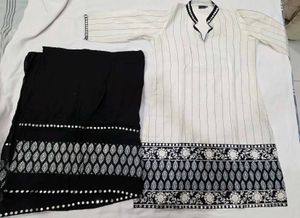 Elegant Black kurta & dupata with Mirror Work