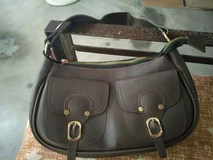 Chic Brown Faux Leather Crossbody Bag