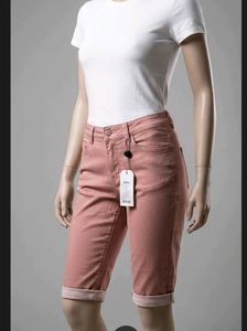 Above knee length shorts, misty rose, for girls