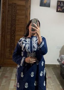 Blue Embroidered Kurta