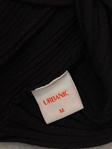 Black Ribbed Turtleneck Top