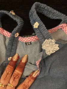 Cute Denim Floral Dress from hopscoch
