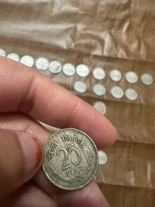 30 Piece Old Vintage Indian 25 & 50 Paise Co
